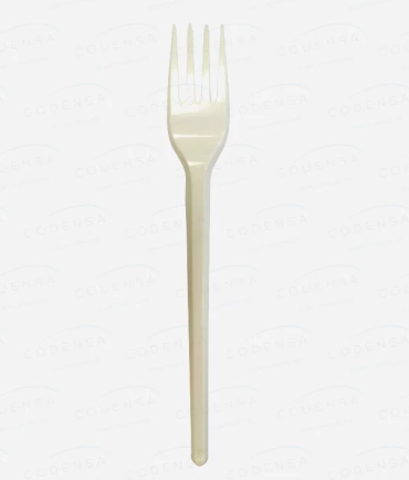 Tenedor plástico pp blanco