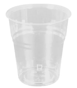 Vaso pet reciclado + tapa cúpula 200ml