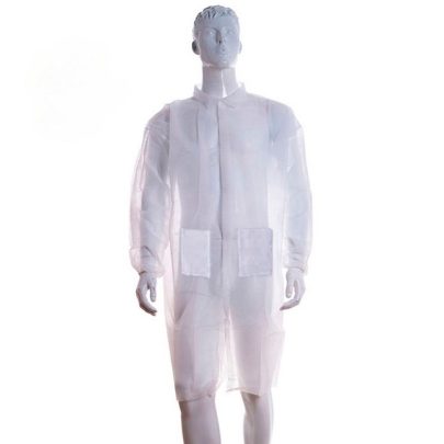 Bata Desechable PP Blanca C/Bolsillos